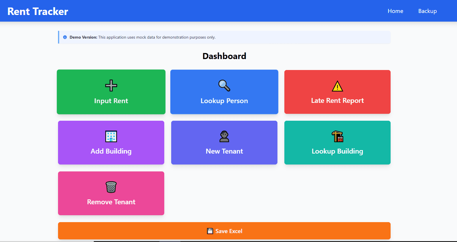 RentTracker, a custom property management dashboard built for a client's specific workflow.